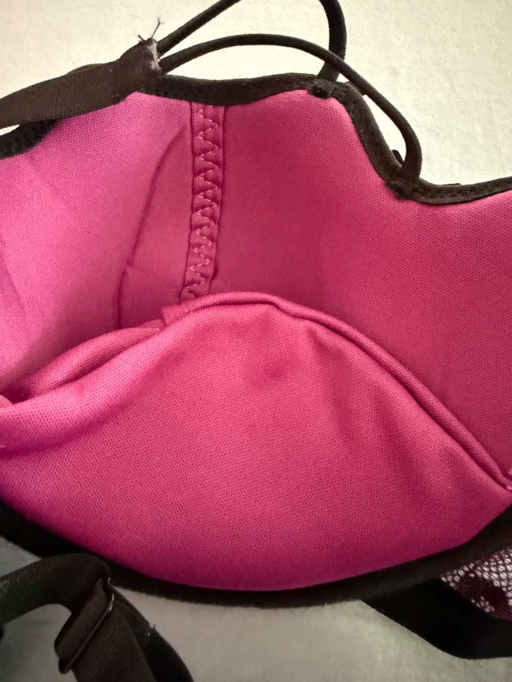 Hot Pink & Black Lace Push Up Bra Set - Adore Me - Size 38C, New - Picture 5 of 9